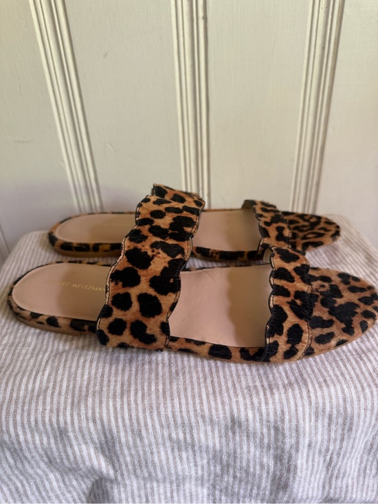 Stuart Weitzman Shoes - Stuart Weitzman Santorini calf hair Leopard Print Women's Slide Sandals NEW